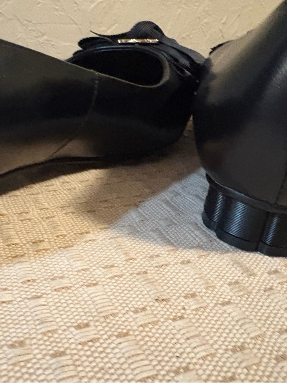 Midnight Velvet Black Pointed-Toe Bow Heels - Picture 10 of 16